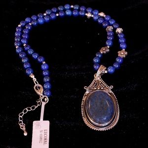 LUCORAL Blue and Silver necklace with pendant